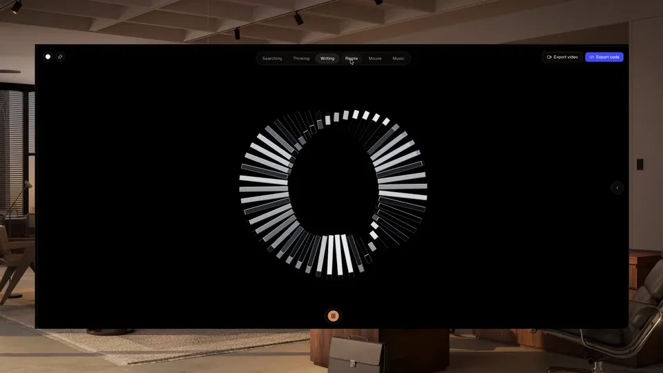 Poster for Character animation tool — states, motion, one-click code/video export