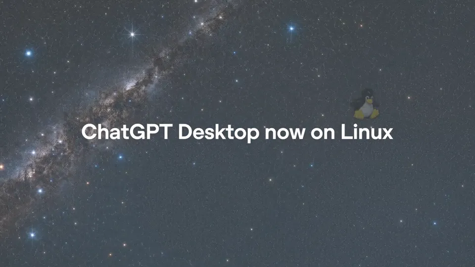 Poster for ChatGPT Desktop — now in preview on Linux