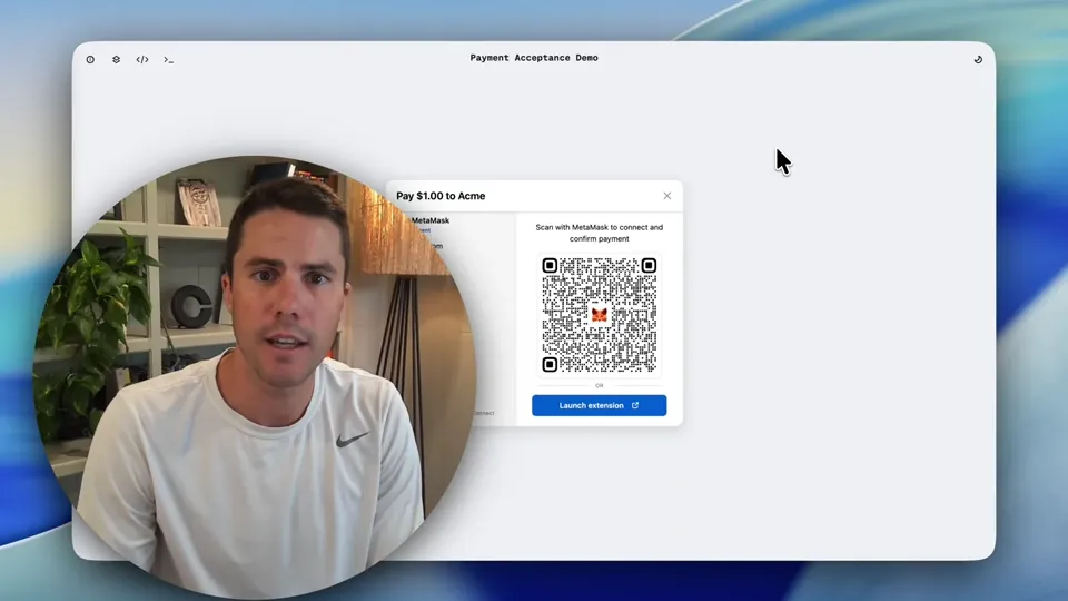 Poster for Coinbase — stablecoin payment web component demo