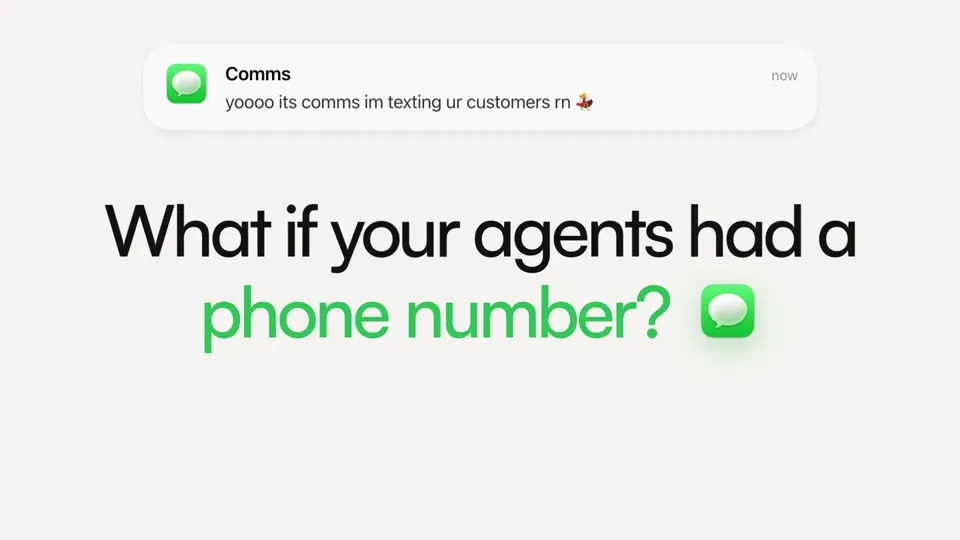 Poster for Comms MCP — give agents a real phone number