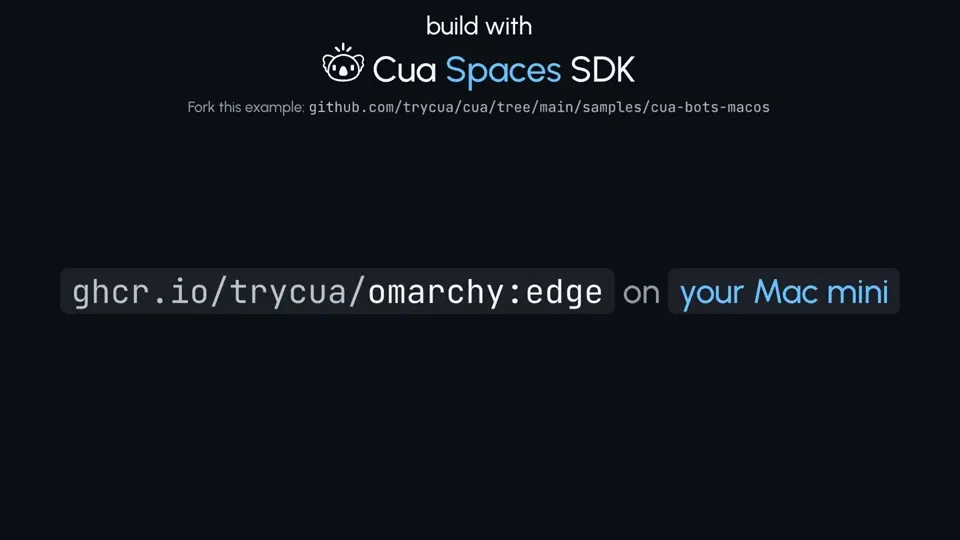 Poster for Cua Spaces SDK — bring your own agent