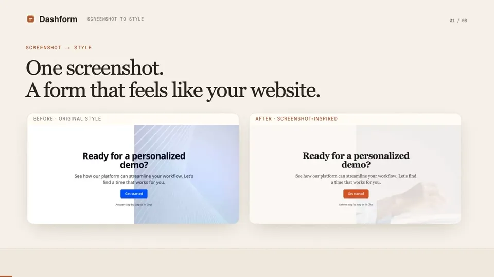 Poster for Dashform — match a form to a screenshot of your site