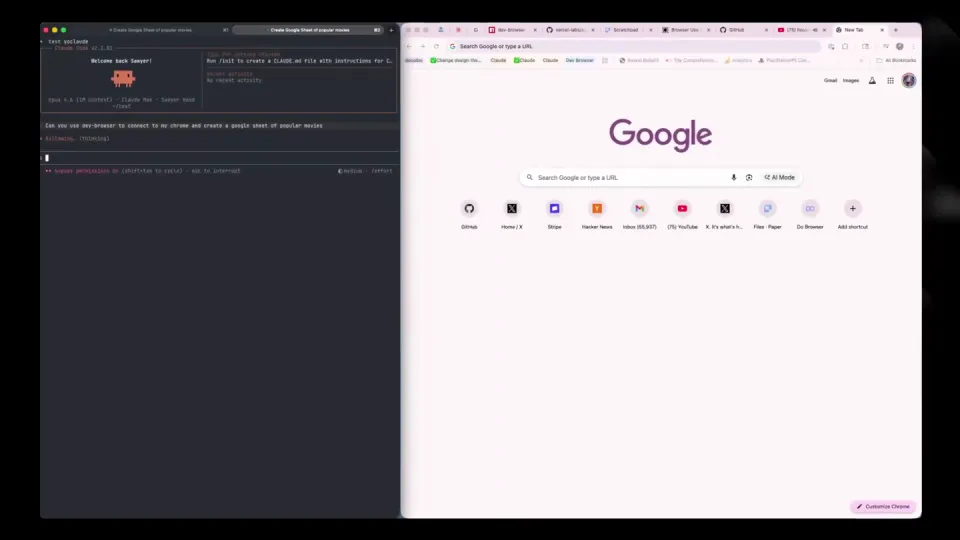 Poster for dev-browser — The fastest way for an agent to use a…