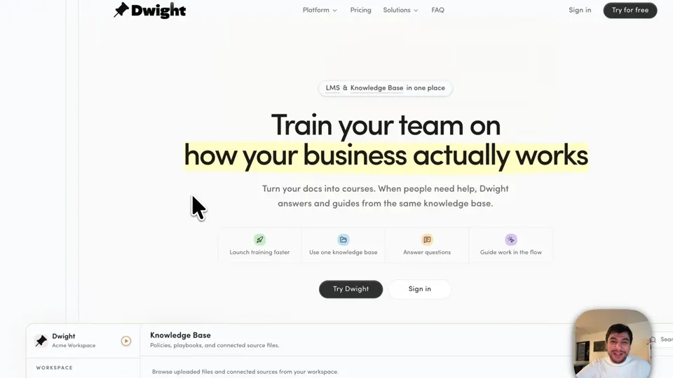 Poster for Dwight launches AI assistant for workplace questions