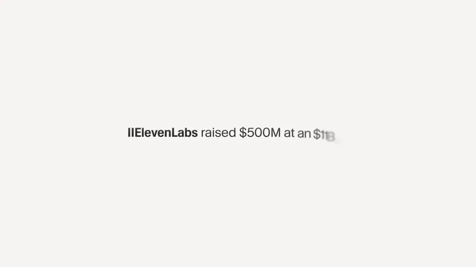 Poster for ElevenLabs — $500M raise at an $11B valuation