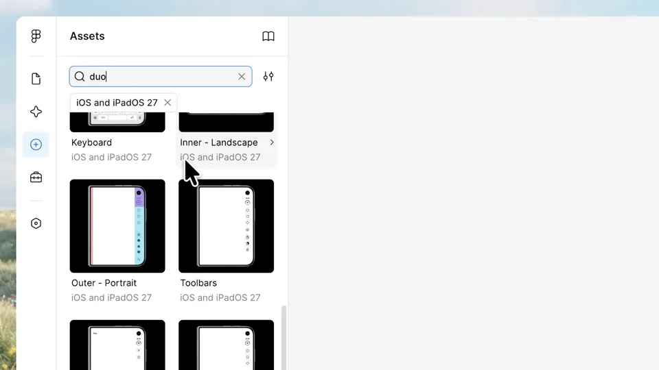 Poster for Figma — iOS 27 UI Kit, now with Duo