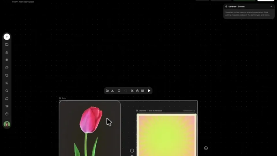 Poster for Flora AI — agents now live on the canvas