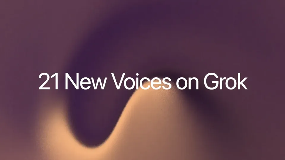 Poster for Grok — 21 brand-new voices