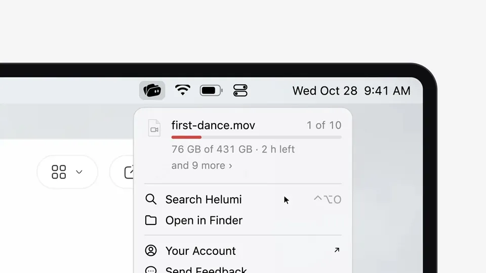 Poster for Helumi — more space on your Mac