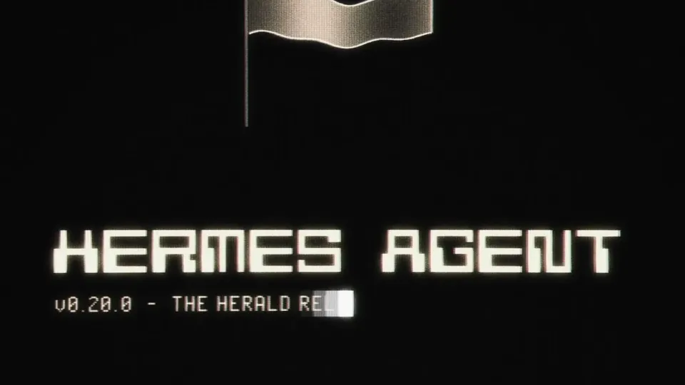 Poster for Hermes Agent v0.20.0 — the Herald release