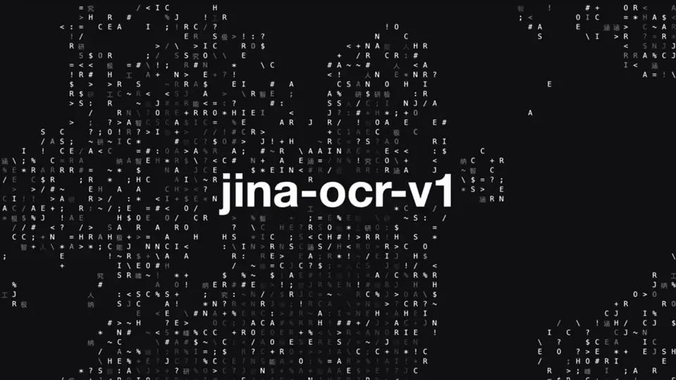 Poster for jina-ocr-v1 — visual documents to clean markdown