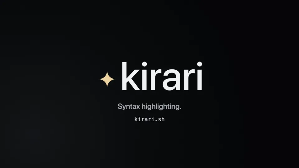 Poster for Kirari — a tiny syntax highlighter