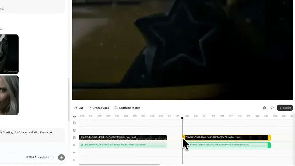 Poster for Krea Agent — edit generated clips on a timeline