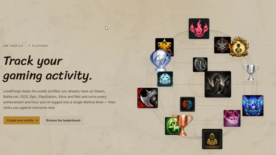 Poster for LevelForge — one profile for every game you play