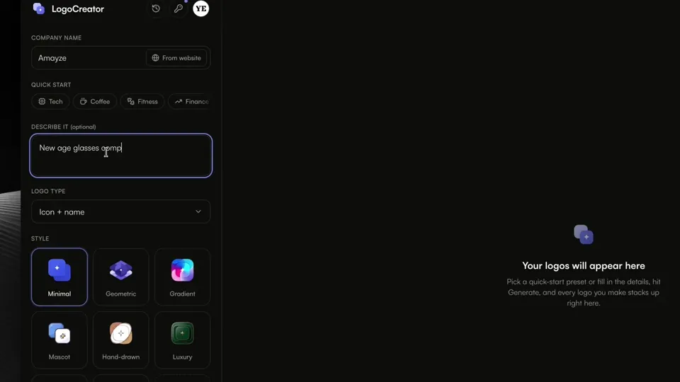 Poster for LogoCreator v2 — pro logos in seconds, open source