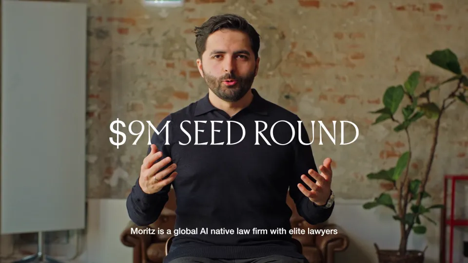 Poster for Moritz — AI-native law firm that will handle your…