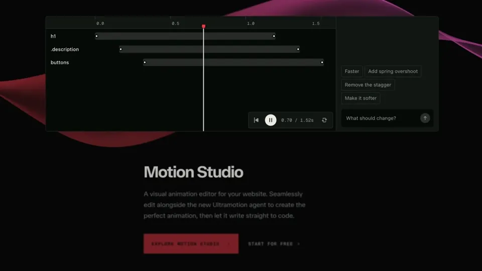Poster for Motion Studio — edit animations on your site