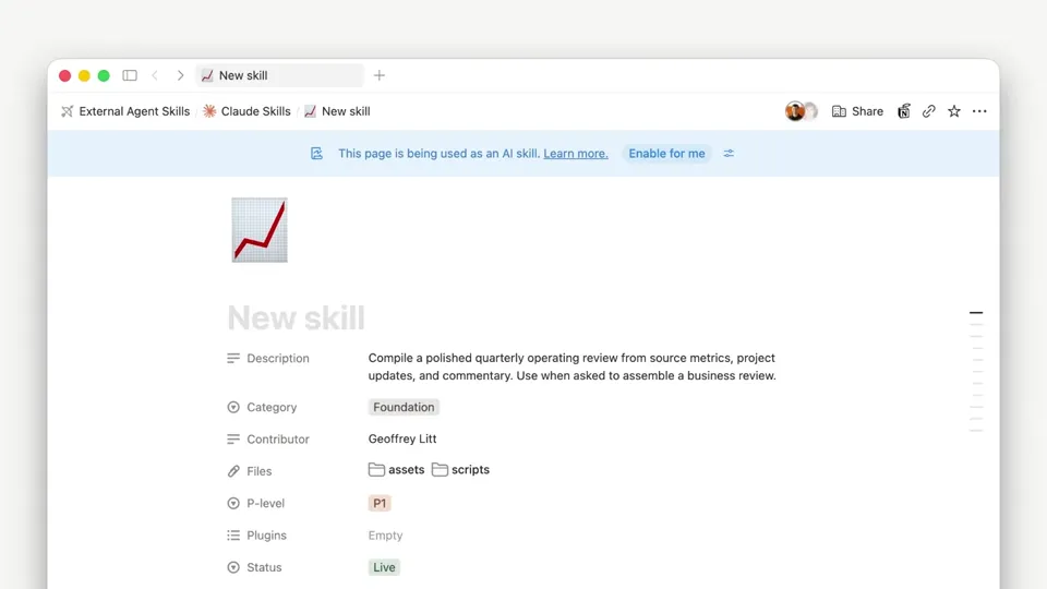 Poster for Notion Skills API — skills for ChatGPT and Claude