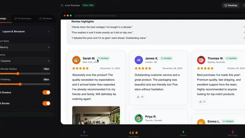 Poster for Reviews+ launches for Shopify stores