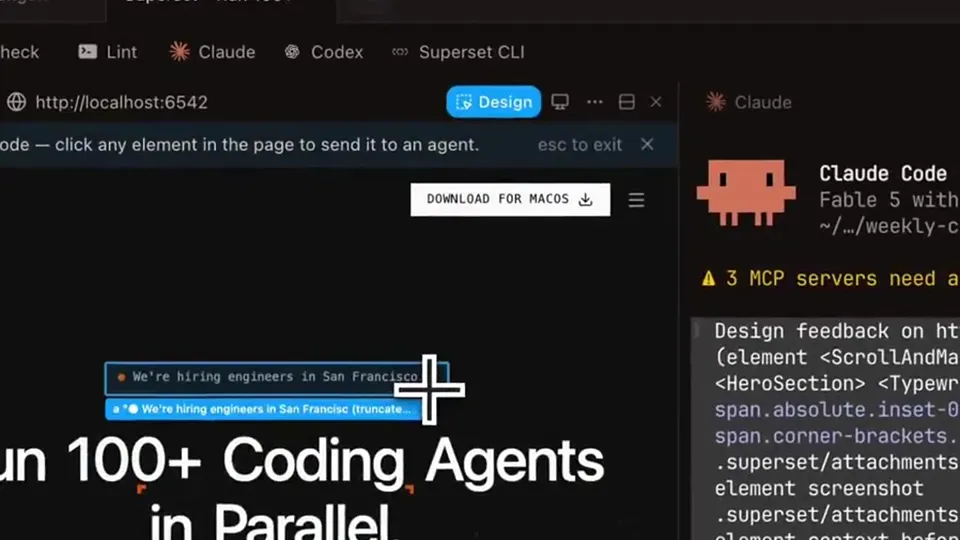 Poster for Superset — Design Mode, chat with any UI element
