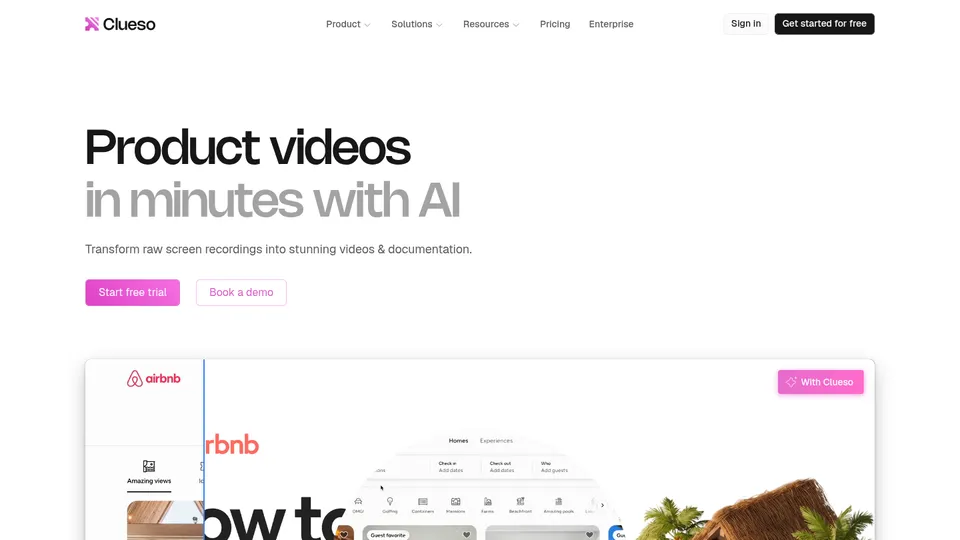 Clueso — Product videos in minutes with AI