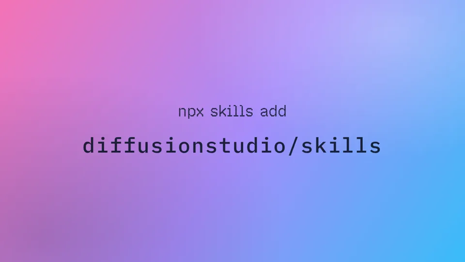 Diffusion Studio Skills — Analyze, generate, and edit footage