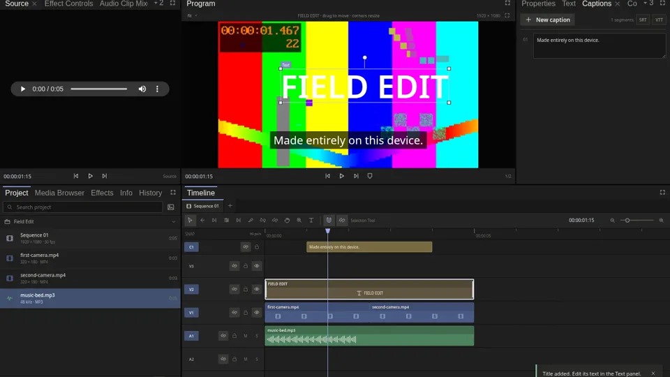 EditDatVid — A private, browser-native video editor