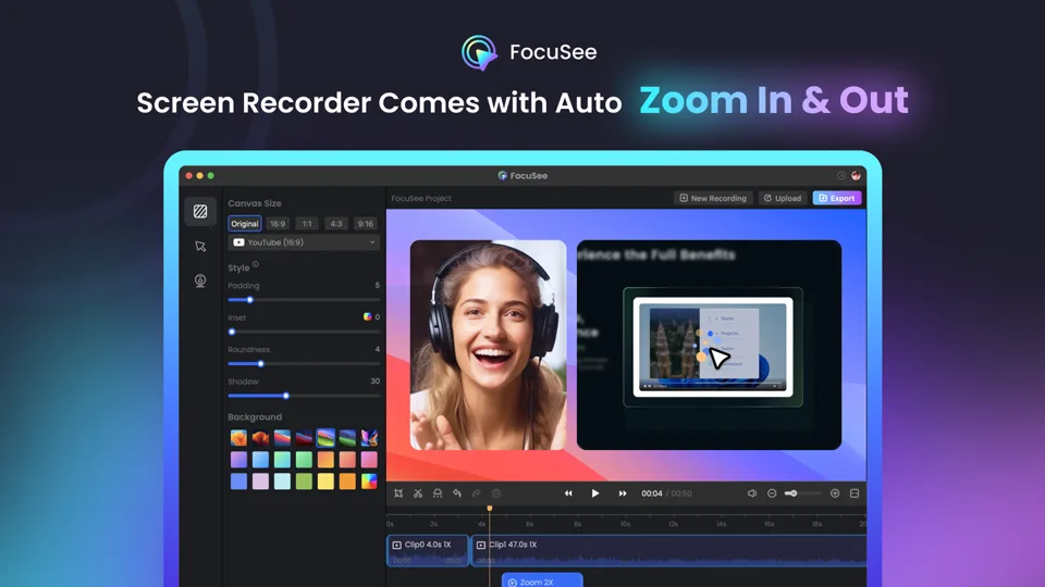 FocuSee — Auto-editing screen recorder for Windows and Mac