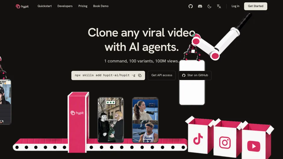 Hypit — Clone any viral video with AI agents