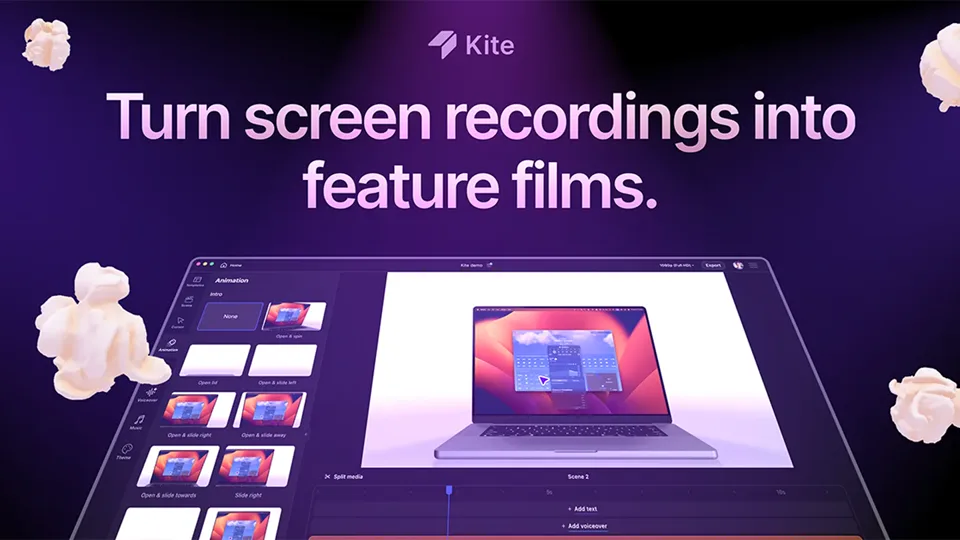Kite — Turn screen recordings into feature films