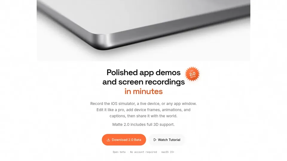 Matte — Polished app demos in minutes