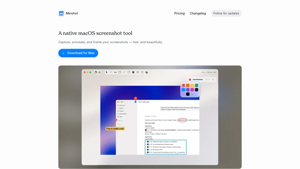 Minshot — A native macOS screenshot tool