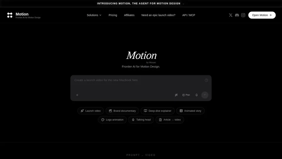 Motion — The frontier agent for motion design