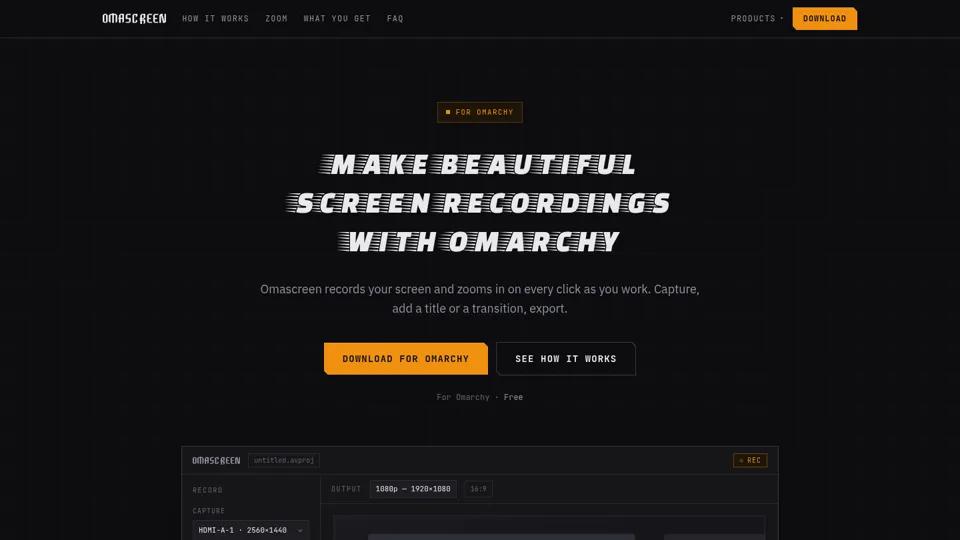 Omascreen — Make beautiful screen recordings with Omarchy