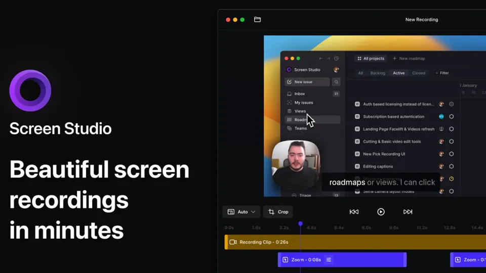 Screen Studio — Beautiful screen recordings in minutes
