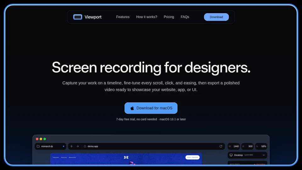 Viewport — Screen recording for designers
