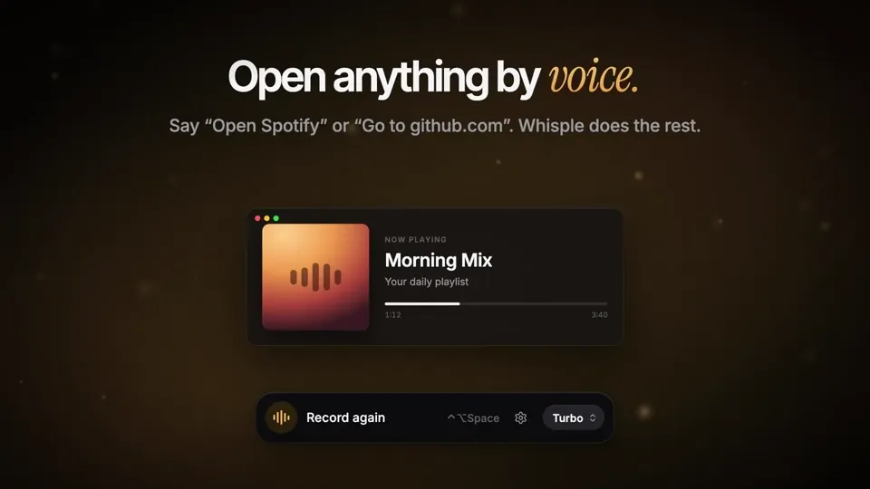 Poster for Whisple — an open-source voice app