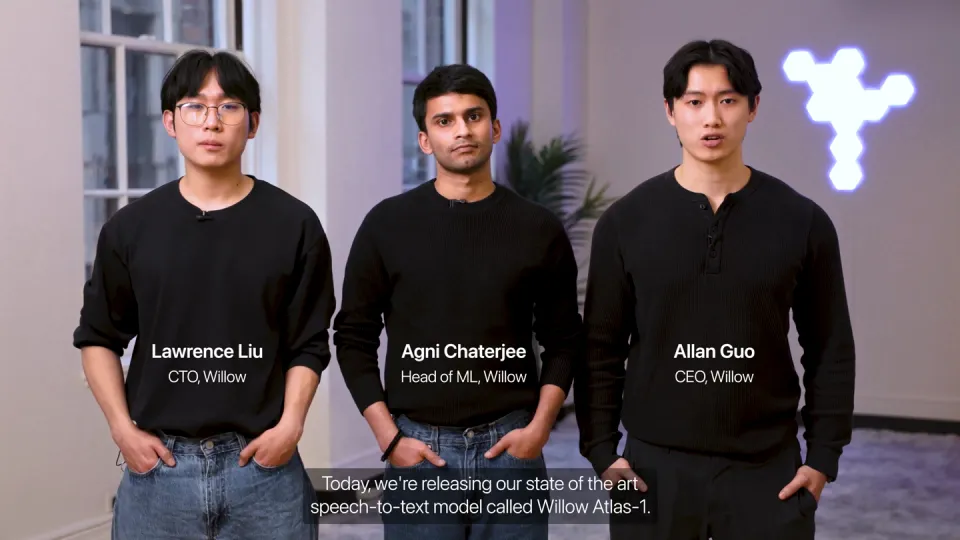Poster for Willow — AI-powered voice dictation that's so powerful…